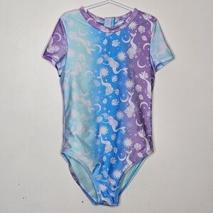Cat & Jack - girls L short sleeve mermaid blue/purple swimsuit